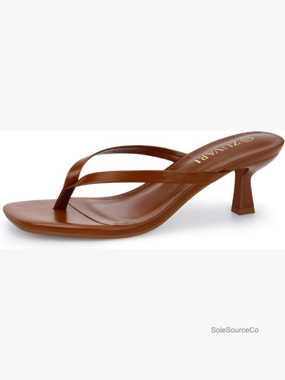 Square Toe Kitten Heel Sandals Flip Flop Thong Slip On Dressy Summer